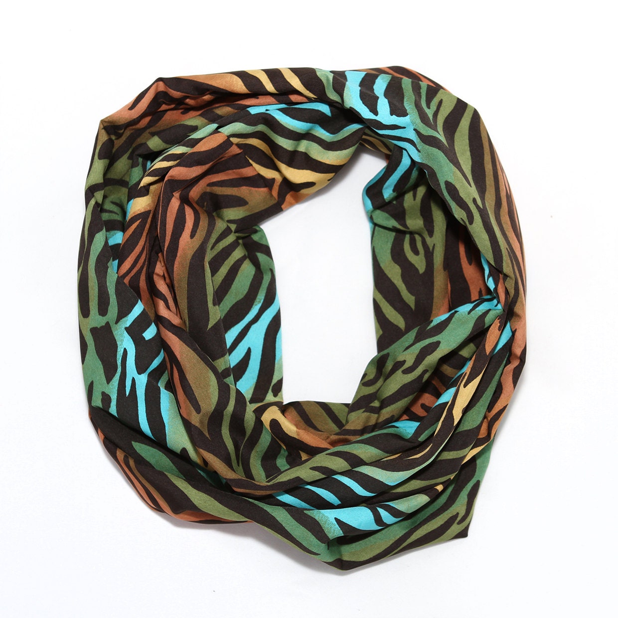 Rainbow Zebra Print Infinity Scarf - SALE