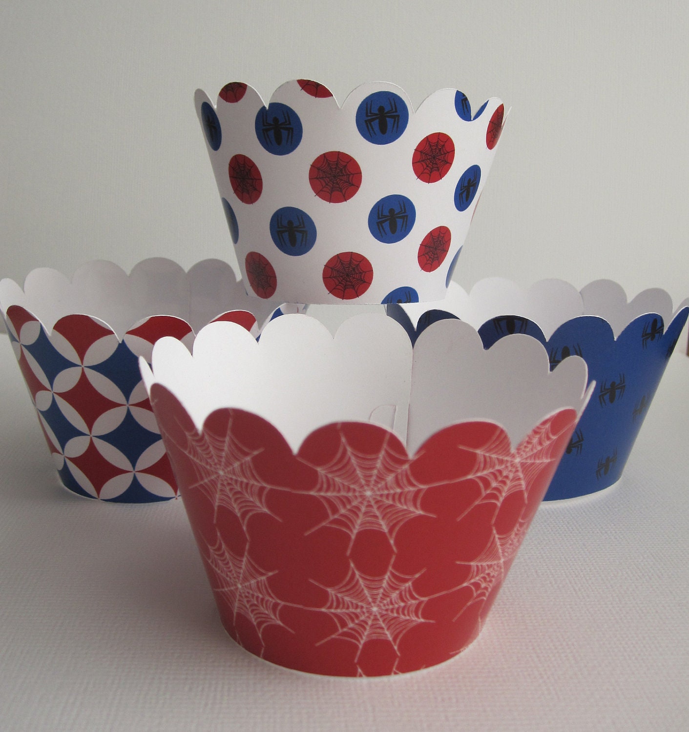 12 Spiderman 2 Standard Cupcake Wrappers Il_570xn