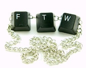 Unisex Necklace Recycled Computer Keyboard FTW