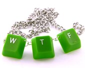 Unisex Necklace Recycled Computer Keyboard WTF
