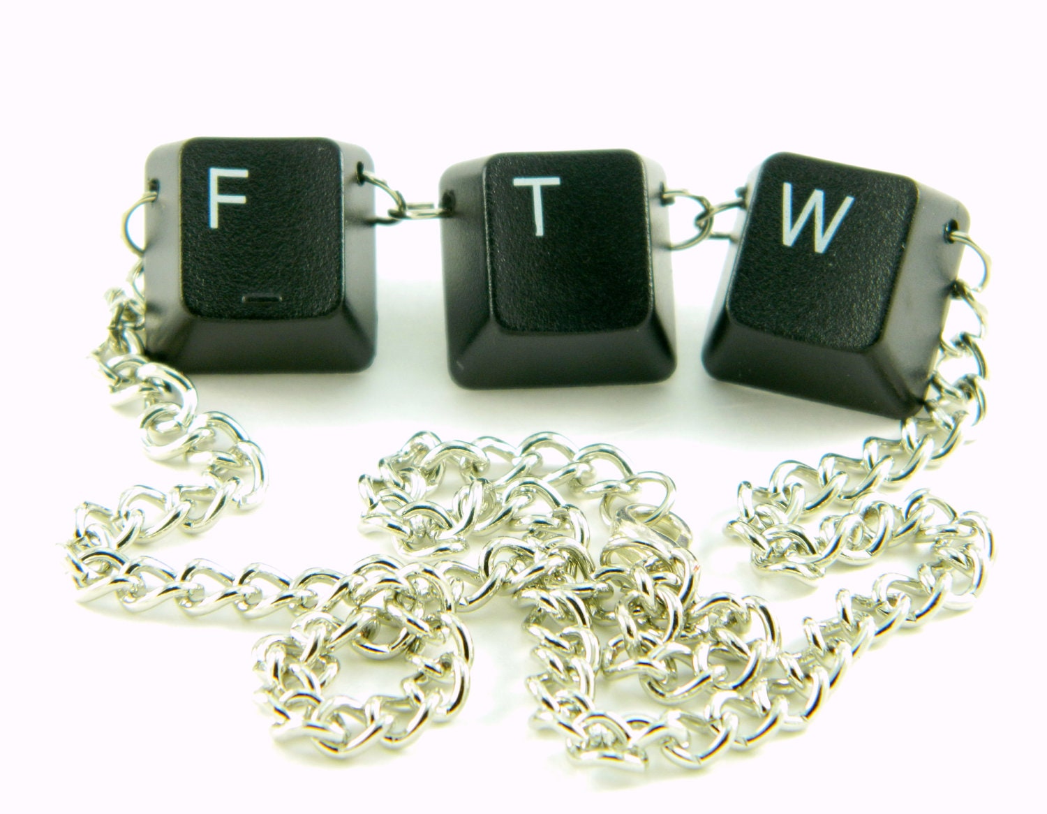 Unisex Necklace Recycled Computer Keyboard FTW