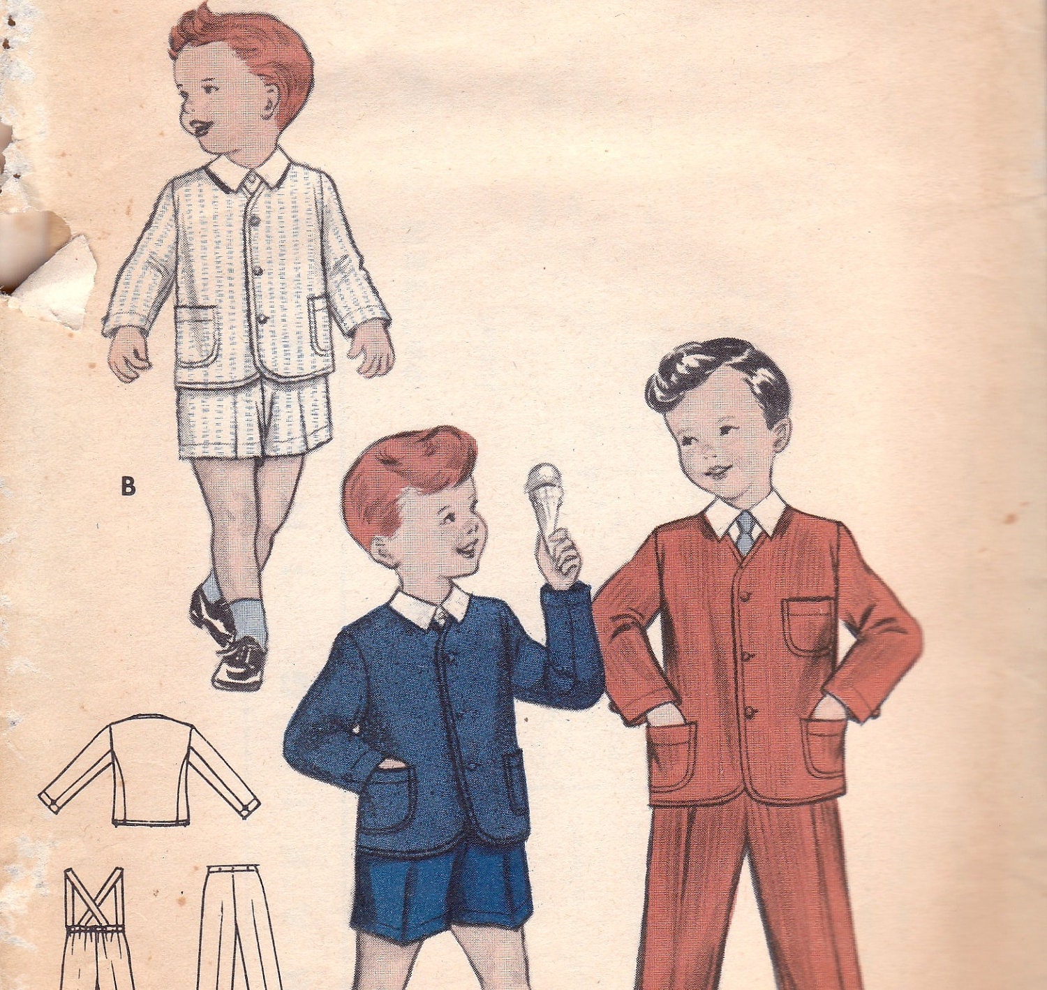 Vintage Boys Suit Pattern Butterick 7302 Size 4