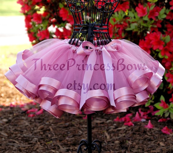 Mauve Satin Ribbon Trim Tutu