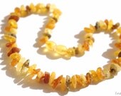 Raw Unpolished Baltic Amber Baby Teething Necklace. Multicolor free form amber beads.