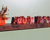 Reclaimed Barn Wood Floating Wall Shelf 36" Long Rustic SOLID OAK