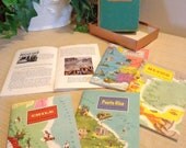 1950s vintage Around The World Program - Published by Nelson Doubleday Inc -  American Geographical Society  5 booklets