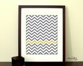 8"x10" Customizable Printable Art - "Chevron Pop" - Choose your color to "pop" - also available in 5"x7"