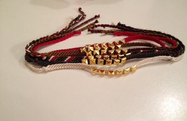 Gold Studded Friendship Bracelets-In Fall/Winter Colors