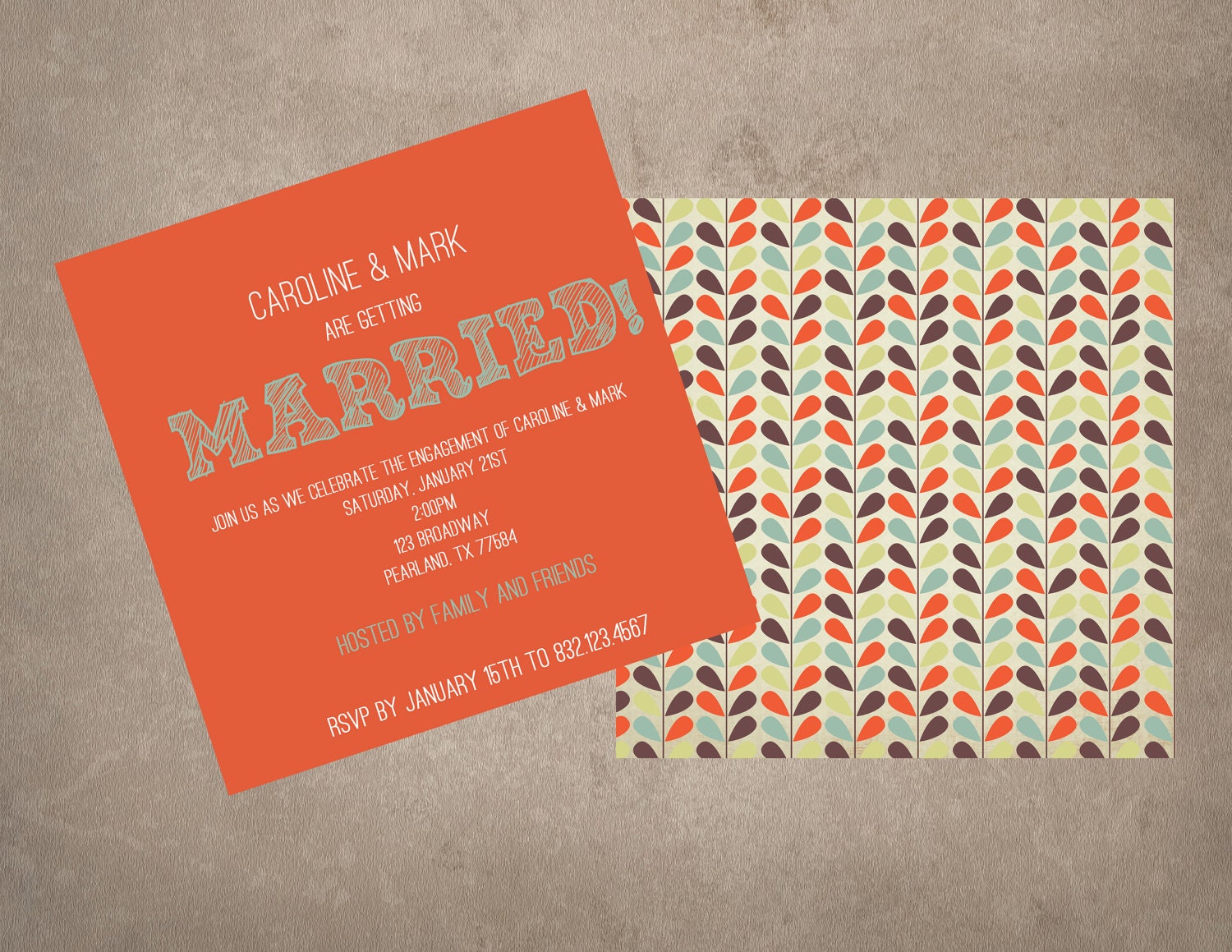 Modern Engagement/save the date invite