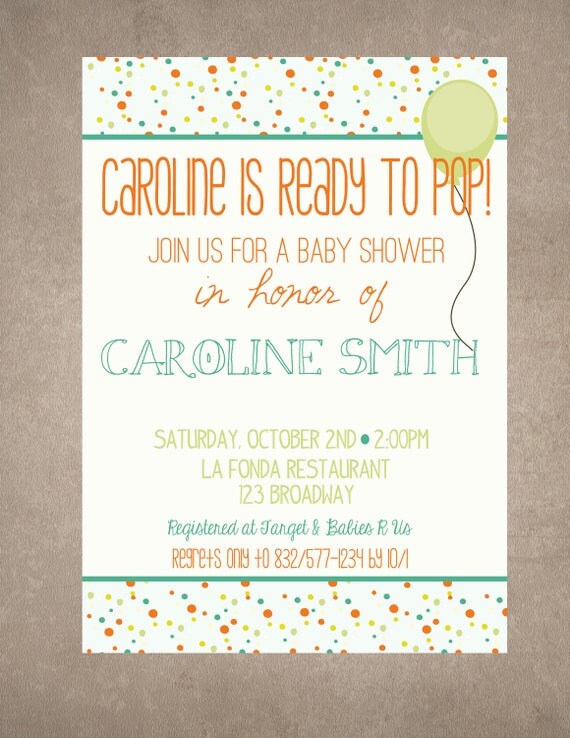 Ready to Pop Baby Shower Invite-Print your own Il_570xn