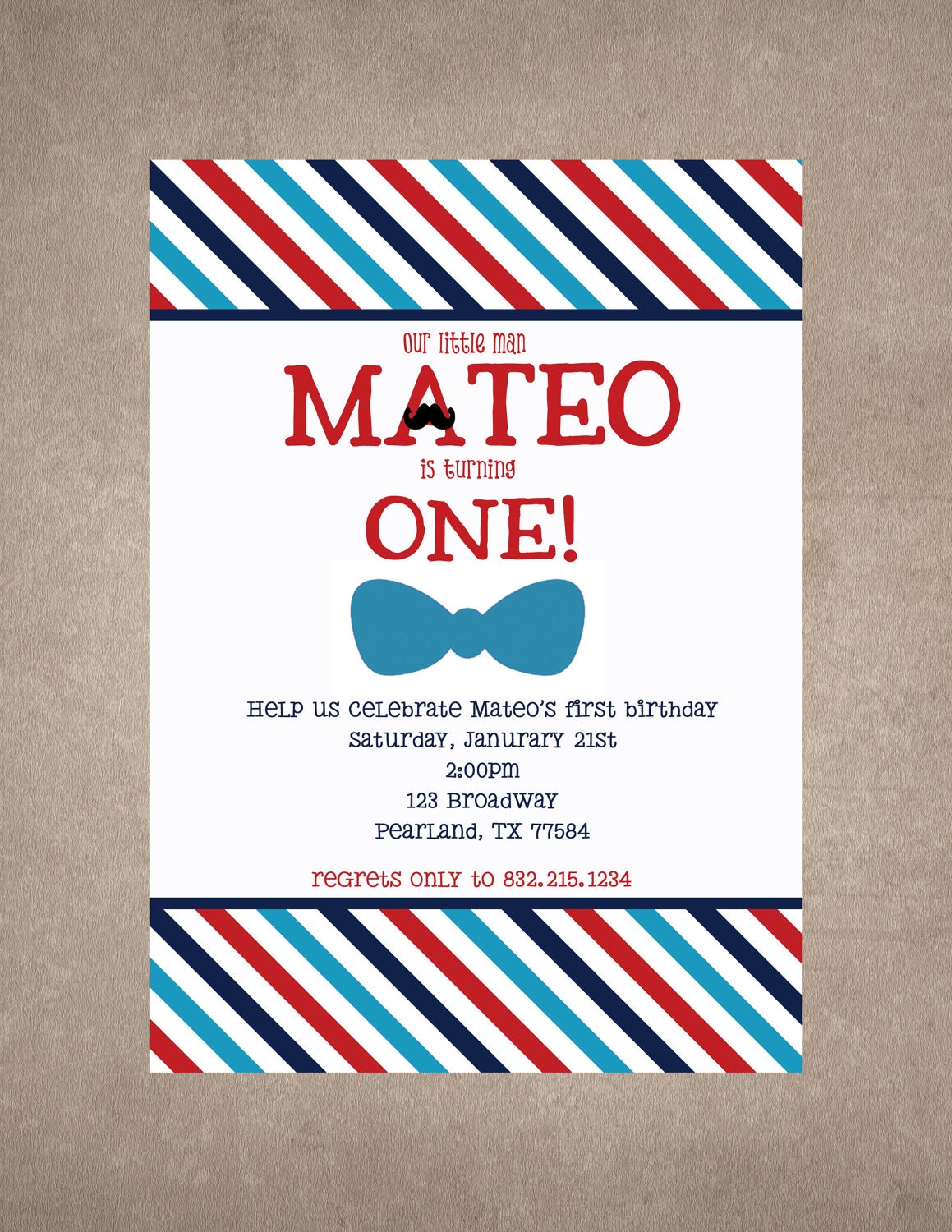 Mustache/little man birthday/baby shower invite-Print your own Il_570xn