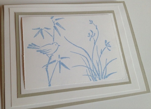 Handmade Card with Blue Bird for Sympathy Thank You Birthday Wedding Congrats Birth Congrats