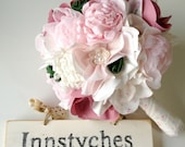 Alternative bridal bouquet, Fabric flower bouquet, Shabby chic weddings, Bride bouquet, Wedding accessory