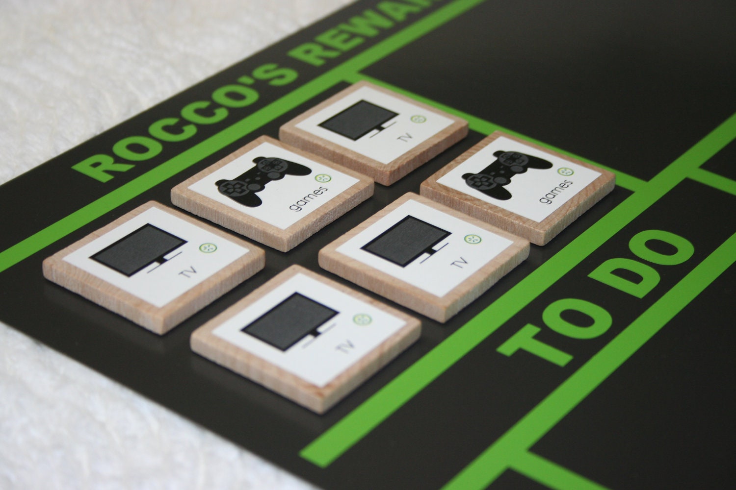 1 Header (Electronic/ Reward Tracker) & 1 Child/ Black Personalized Chore Chart