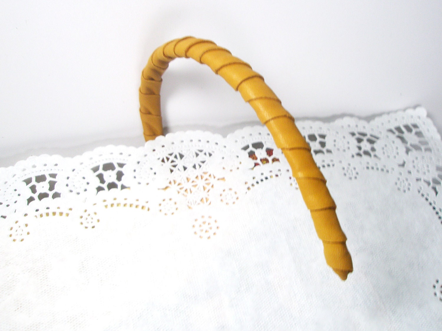 Leather Wrap Mustard Yellow  Everydays or Wedding Headband   Free Worldwide shipping