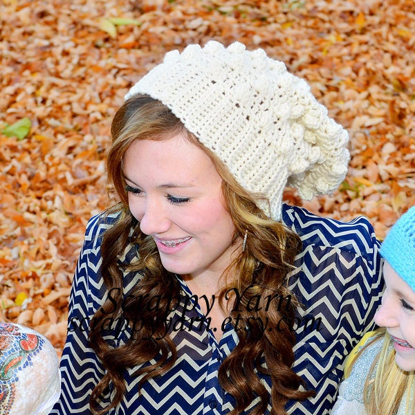 Teen/Adult Slouchy Hat Off White