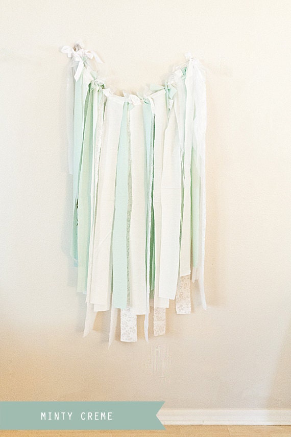 Mint & Creme Fabric Backdrop Streamers