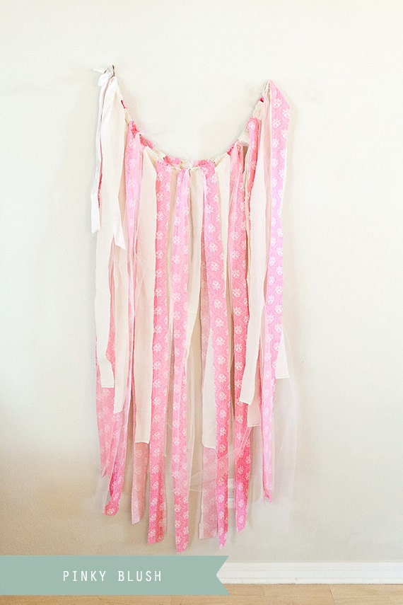 Pink Blush Fabric Backdrop Streamers