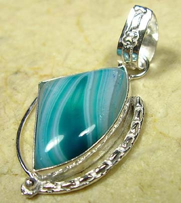 10% Discount.. NEW 925 SILVER TURQUOISE Lace Agate Pendant