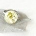 Globe Resin Ring real flower - white ball ring handmade jewelry - Gypsophila paniculata