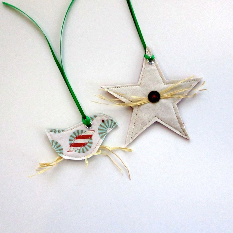 Gift Tags, Fabric Gift Tags, Rustic Ornaments
