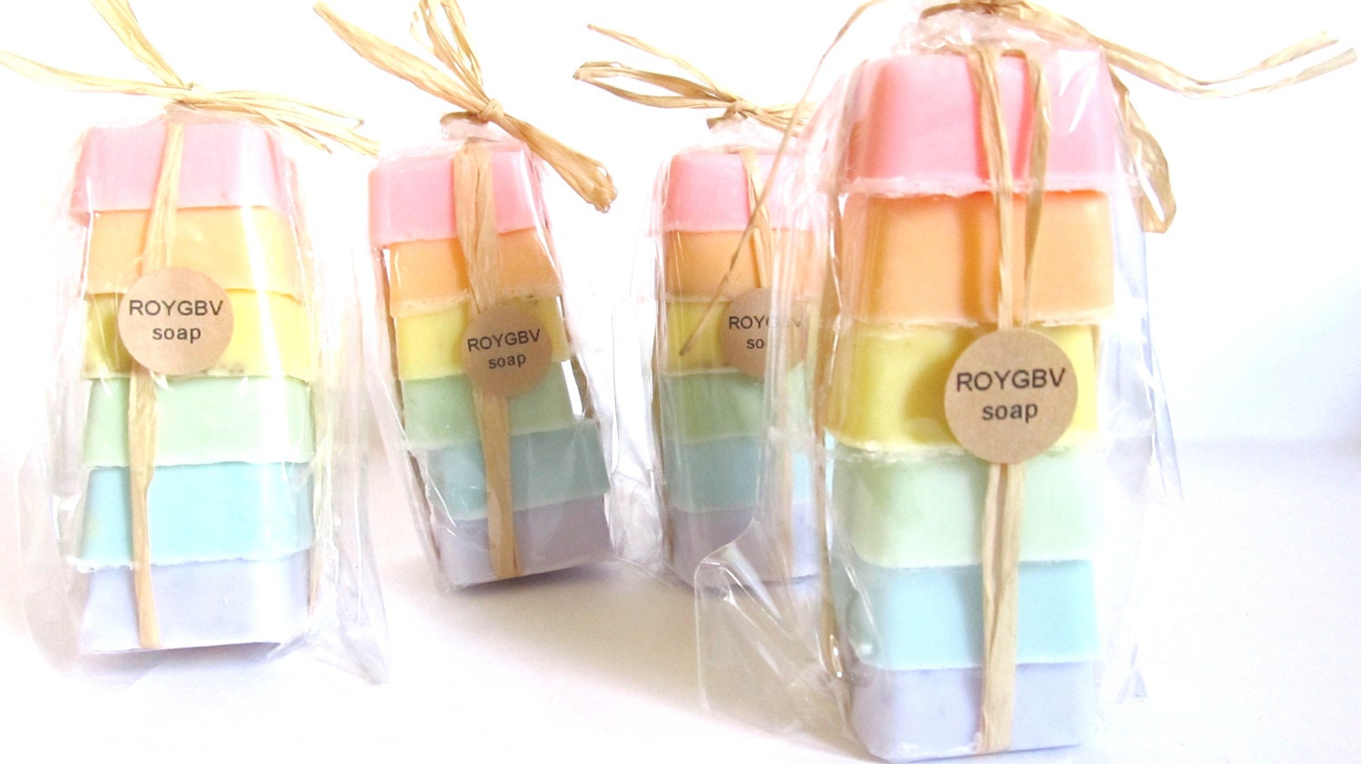 Easter Soap: Rainbow ROYGBV Soap Set of 6, Handmade, Goats Milk Soap, Sampler, pastel, rainbow, rainbow soap