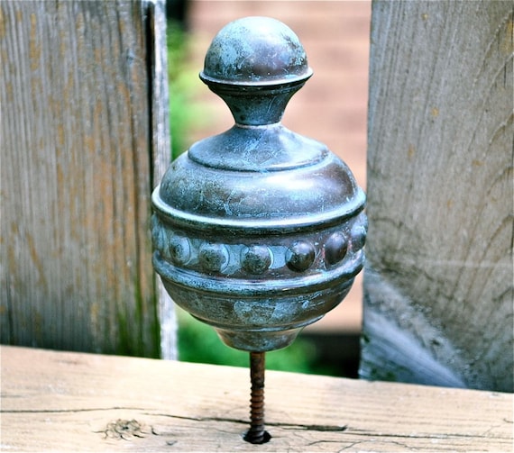 Antique Copper Newel Post or Gable Decoration or Gate Post Topper, Old Shawneetown Illinois