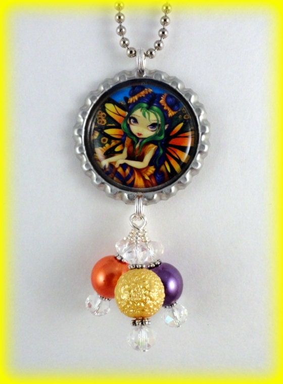 Jasmine Becket-Griffith  " Sitting on a Sunflower "  Necklace
