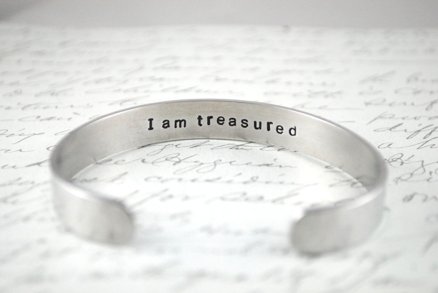 I Am...Affirmation Secret Message Hand Stamped Cuff Bracelet Can Be Custom Quote
