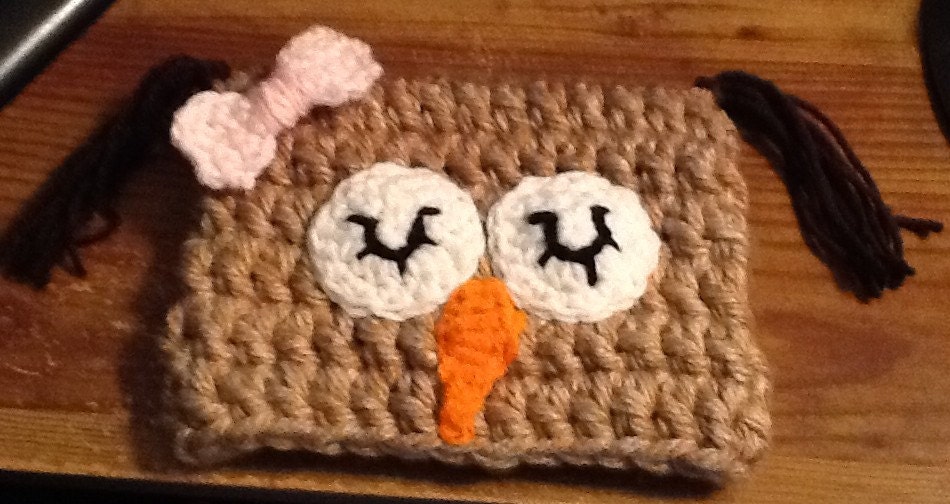 Girl Owl hat 24 months 2 years old baby shower bow pin tassles sleepy
