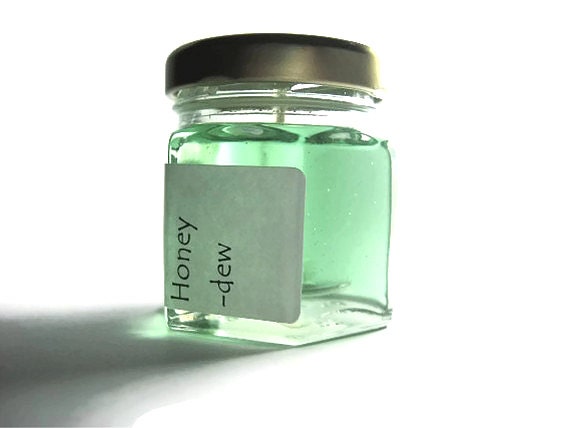 1 Mini Candle, Custom Scented, Gel Geometric Jar, Mint Green Jade, Vegan, Modern Home Fragrance Decor