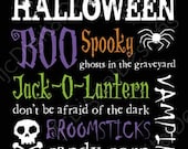 Printable Halloween Digital Subway Art Typography Poster Decoration 11x14 and 8x10
