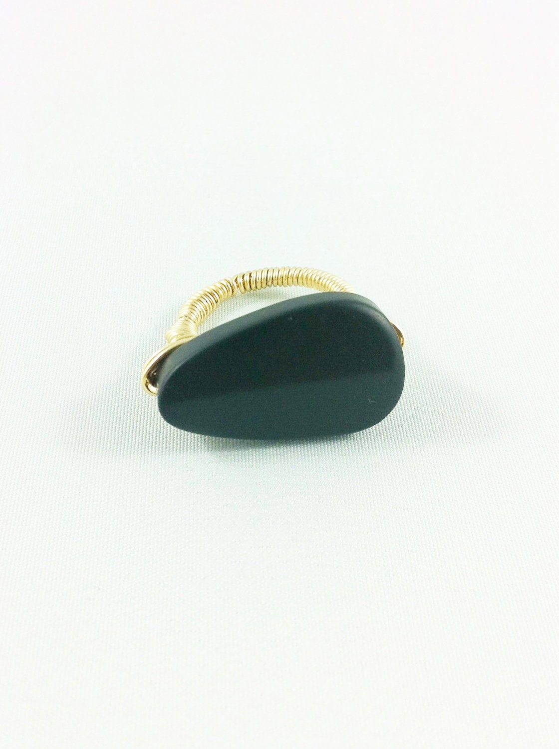 Black Matte Cocktail Ring