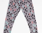 Stalactite Leggings in Mint, Rust and Black on Grey