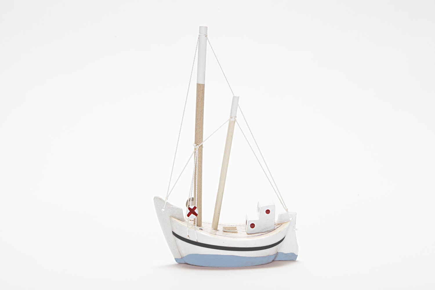 Wooden Boat - Fishing Boat - Trawler / Handmade - Hand Painted