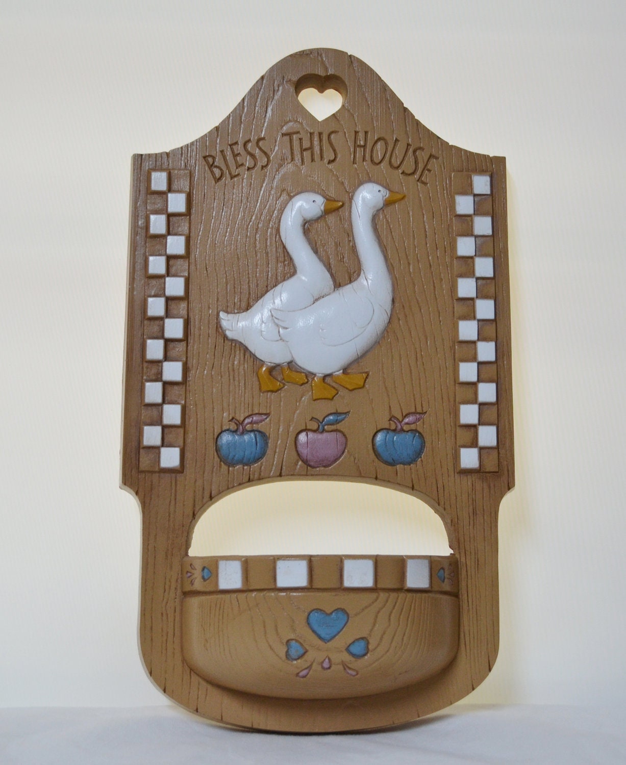 Vintage Country Geese Wall Hanging with Planter
