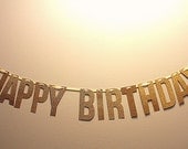 Gold Glitter HAPPY BIRTHDAY Banner Garland
