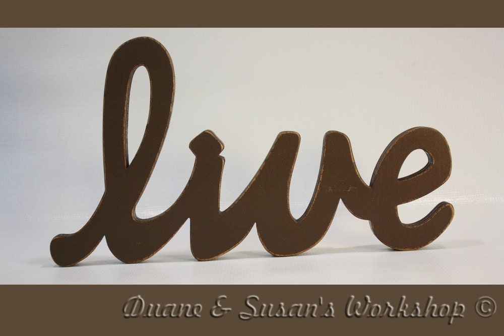 Live Sign, Wall hanging, Wooden live sign, wooden letters,wooden sign, home decor, wood sign, Housewares, Wall Decor