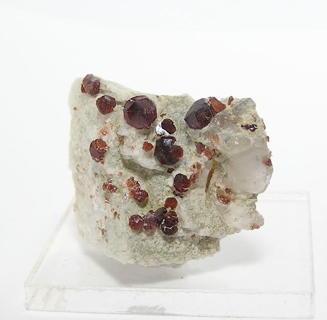 Red Spessartine Garnet Gemstone Crystals in Matrix Pakistan Mineral Specimen