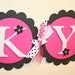 Deluxe Minnie Mouse Name Banner Pink, black and white