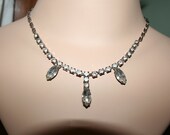 Silvertone Rhinestone Dressy Necklace