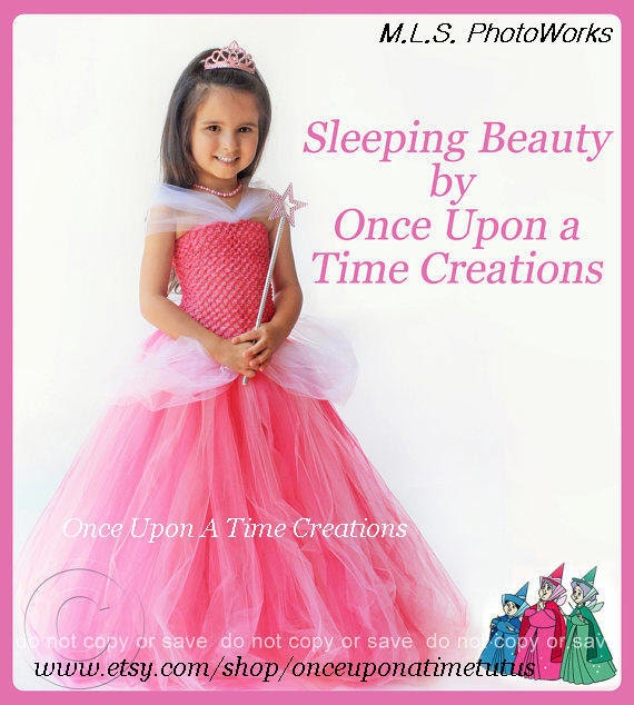 Aurora Inspired Princess Tutu Dress - Birthday Outfit, Photo Prop, Halloween Costume - 12M 2T 3T 4T 5T - Disney Sleeping Beauty Inspired