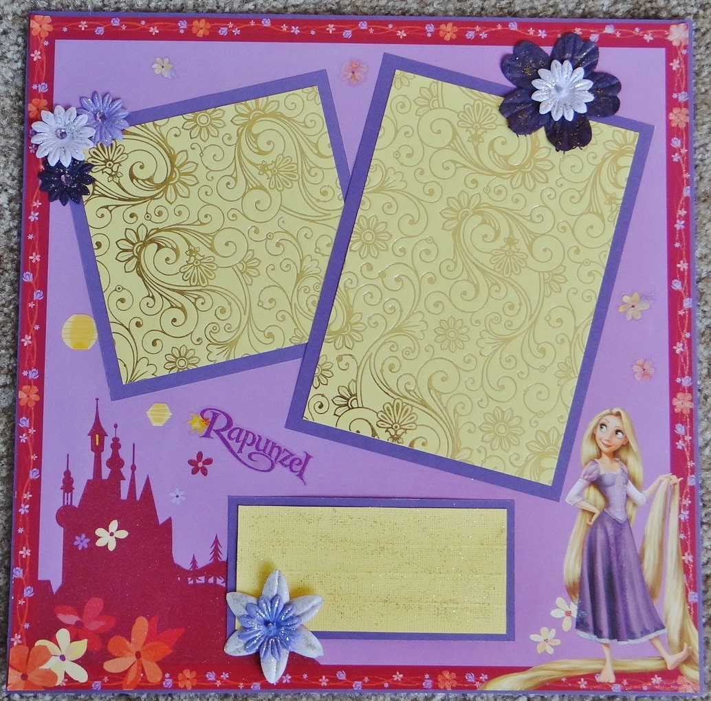 Disney Princess: Rapunzel Floral 12 x 12" Premade Scrapbook Page