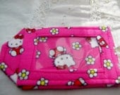 HELLO KITTY Custom Fabric Luggage Tag Kids ID Backpack Cruise Travel Accessory Gift Card Holder handmade child
