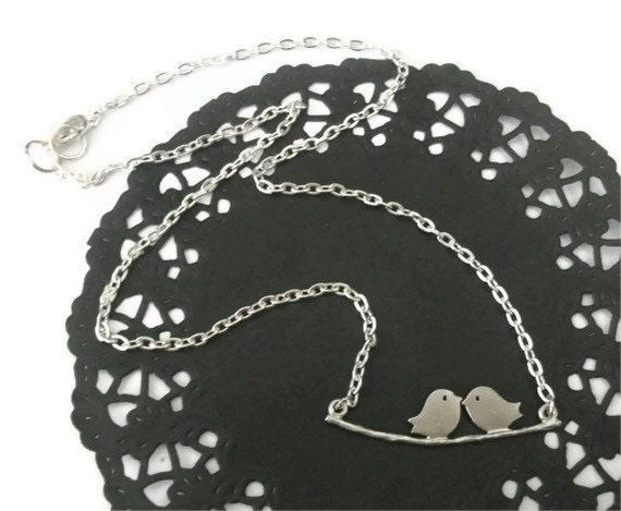 Silver Bird Necklace, Birdy and Branch