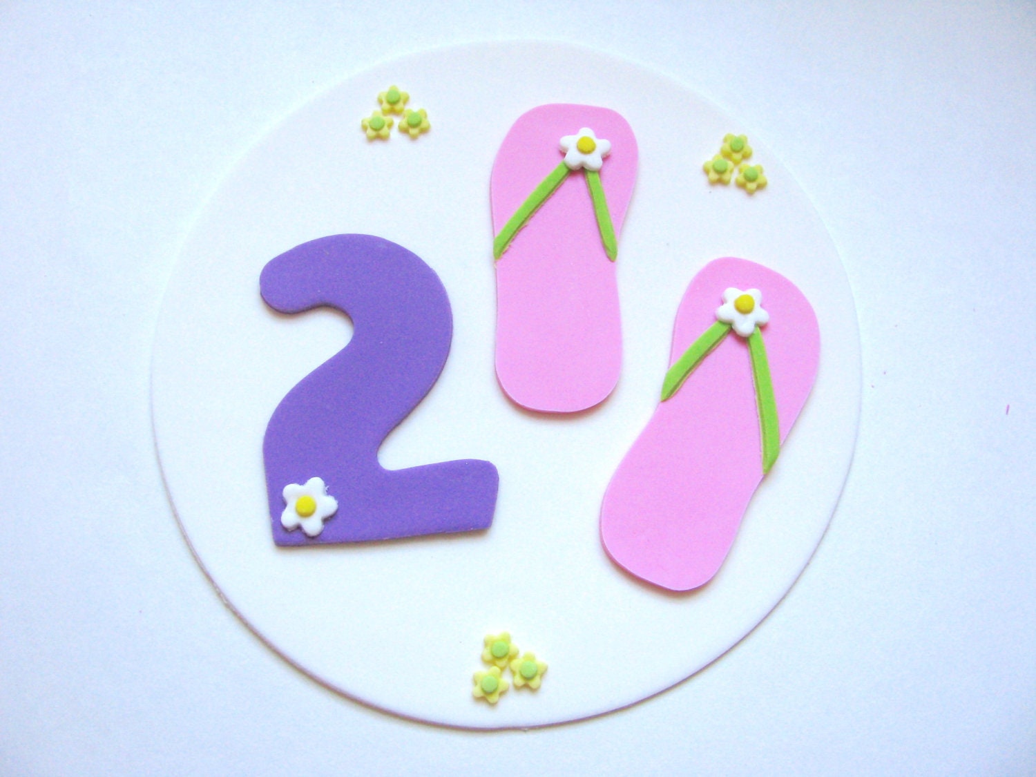 Flip Flops Fondant Cake Plaque