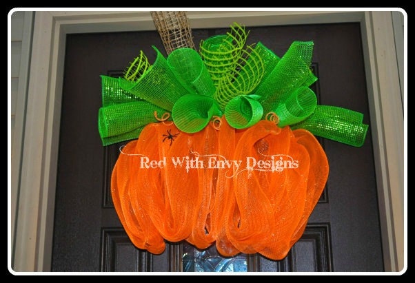 Large Halloween Wreath, Halloween Wreath, Deco Mesh Wreath, Wreath,Pumpkin, Pumpkin Wreath