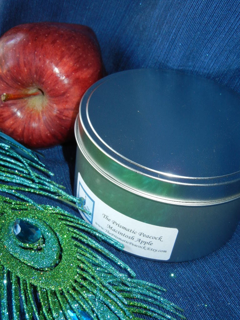 Soy Candle 16oz Travel Tin Macintosh Apple Triple Wicked Red Classic Fragrance