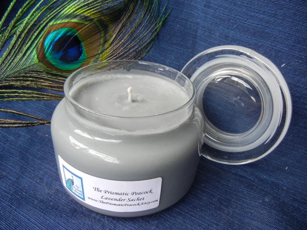 Handmade Soy Candle Modern Gray Lavender Sachet Scented