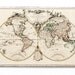 Retro Wood Wall Art 8x12" 20x30 cm, World Map from 18-th century, Wall Hanger, Art Deco Room Decor